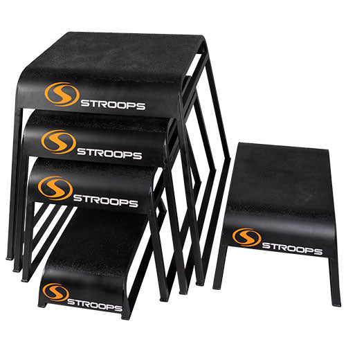 Stroops Ergo Plyo Boxes soft-edge plyometric boxes shown disassembled - individual components view
