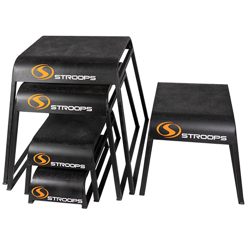 Stroops Ergo Plyo Boxes soft-edge plyometric boxes shown disassembled - individual components view