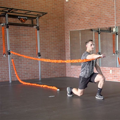 Static Lunge With Single Arm Press