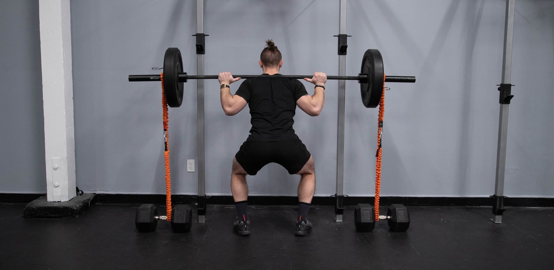 Resistance band while cheap squatting