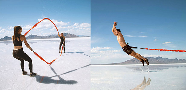 Stroops trainers doing son of the beast workout at the salt flats