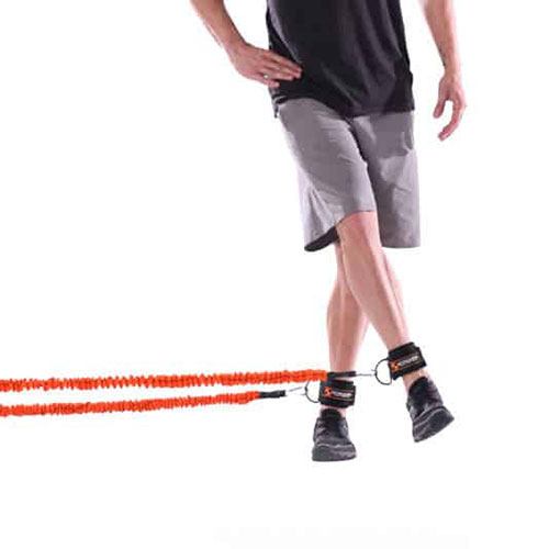 Stroops athlete doing abduction exercise with Ankle Cuffs