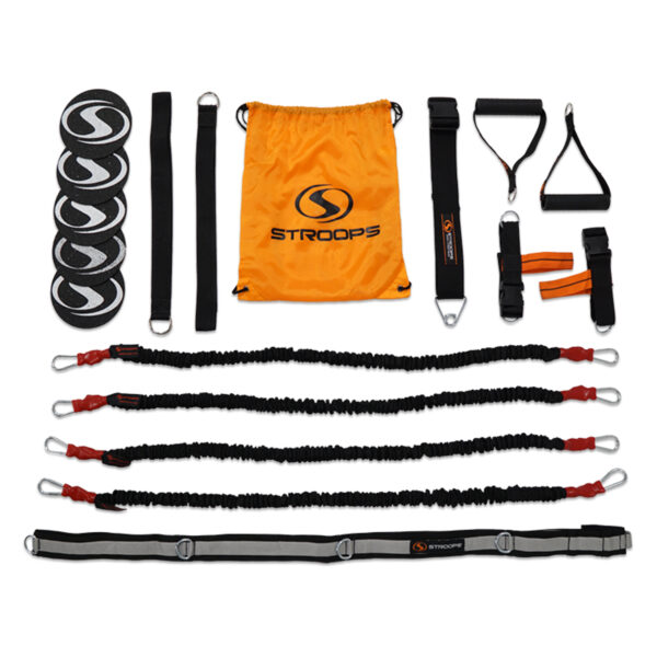 Stroops Black VITL Kit with Spine Strap and white background