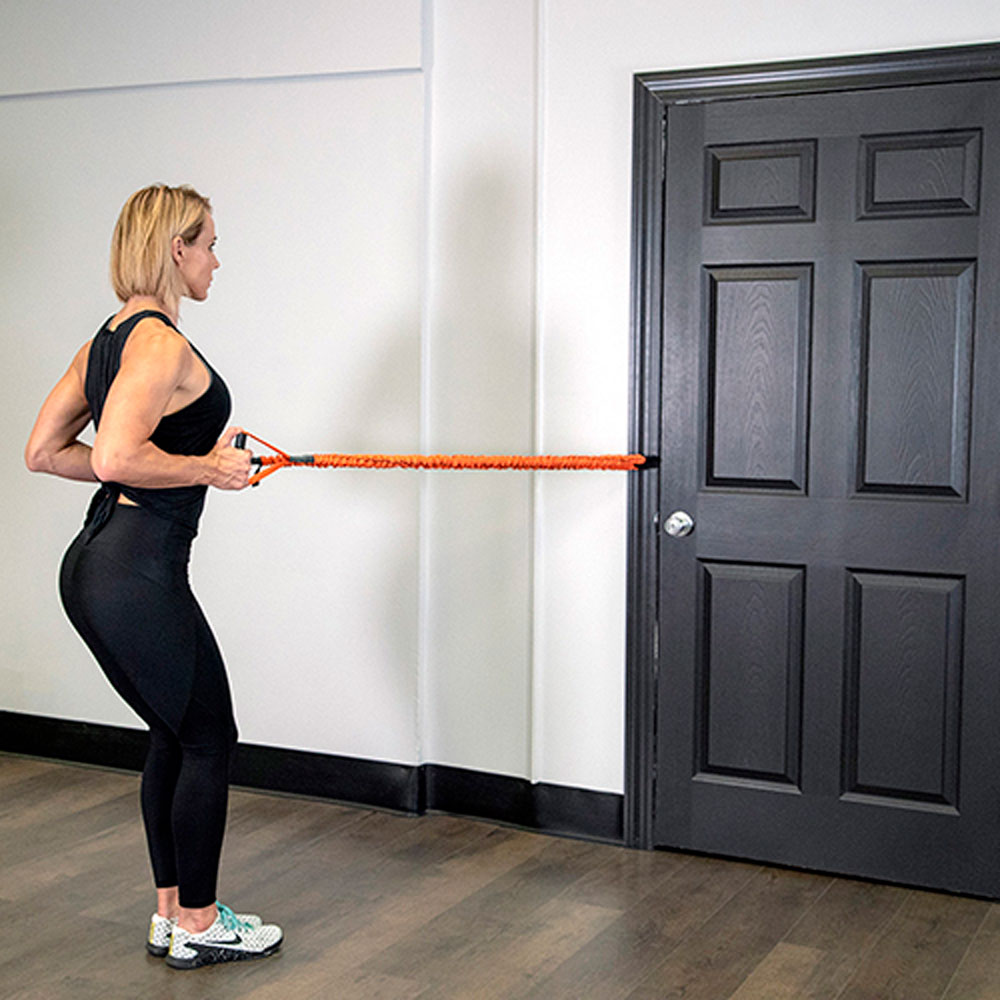 Resistance band rows 2024 with band in door