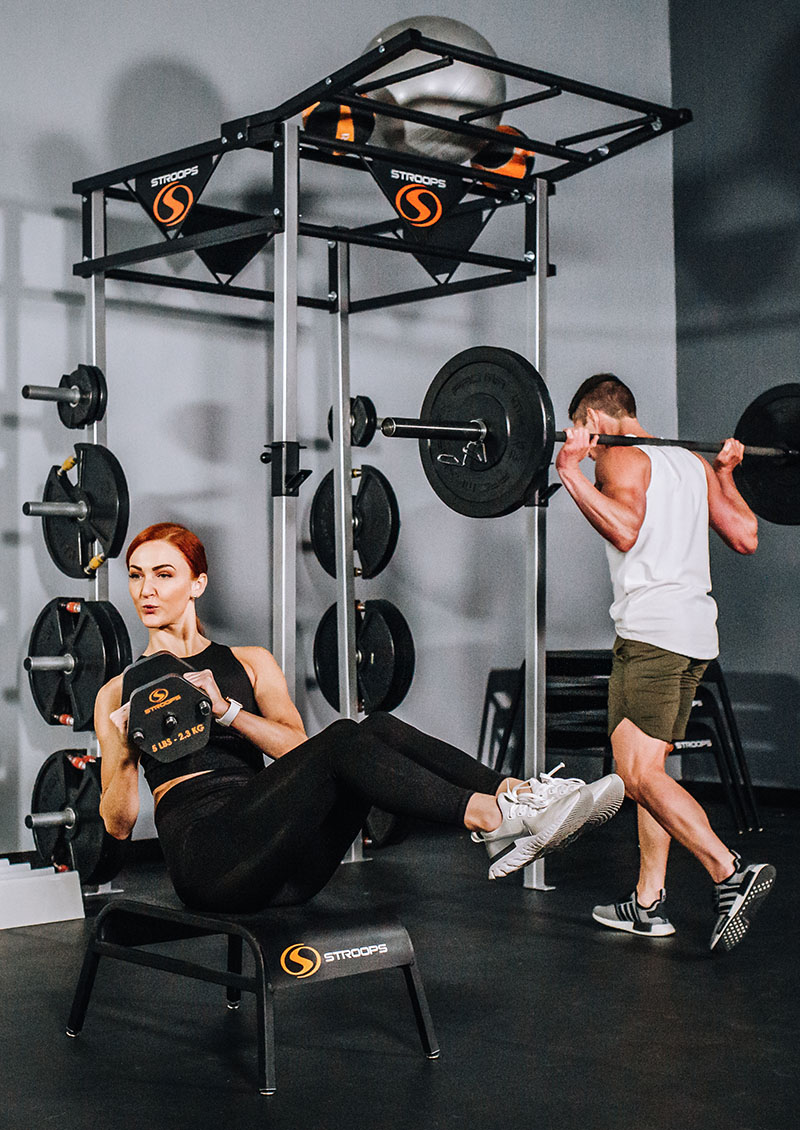 stroops athletes working out with the performance rack