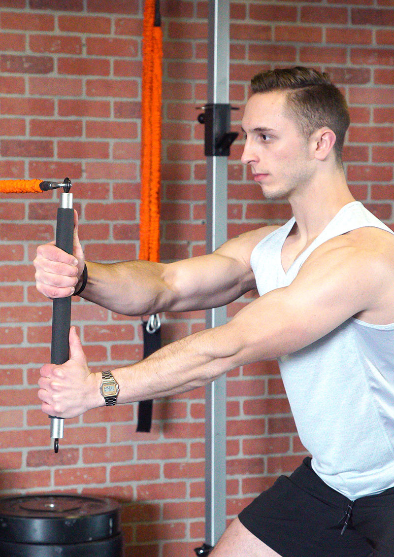 stroops coach caysem johnson exercising with the fit stik bar