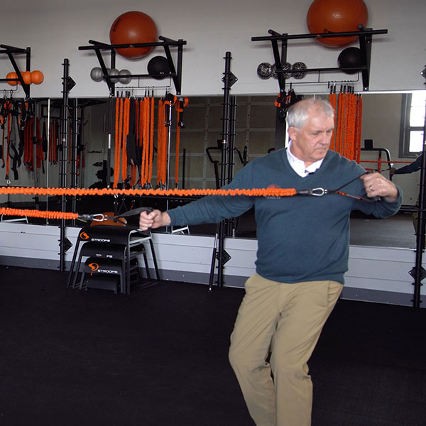 Keith Glasser doing Stroops Natural Movement Kit rows with rotation