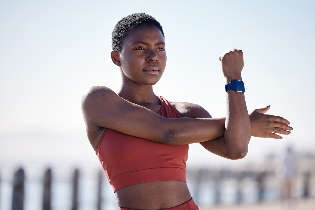 Woman preparing for workout