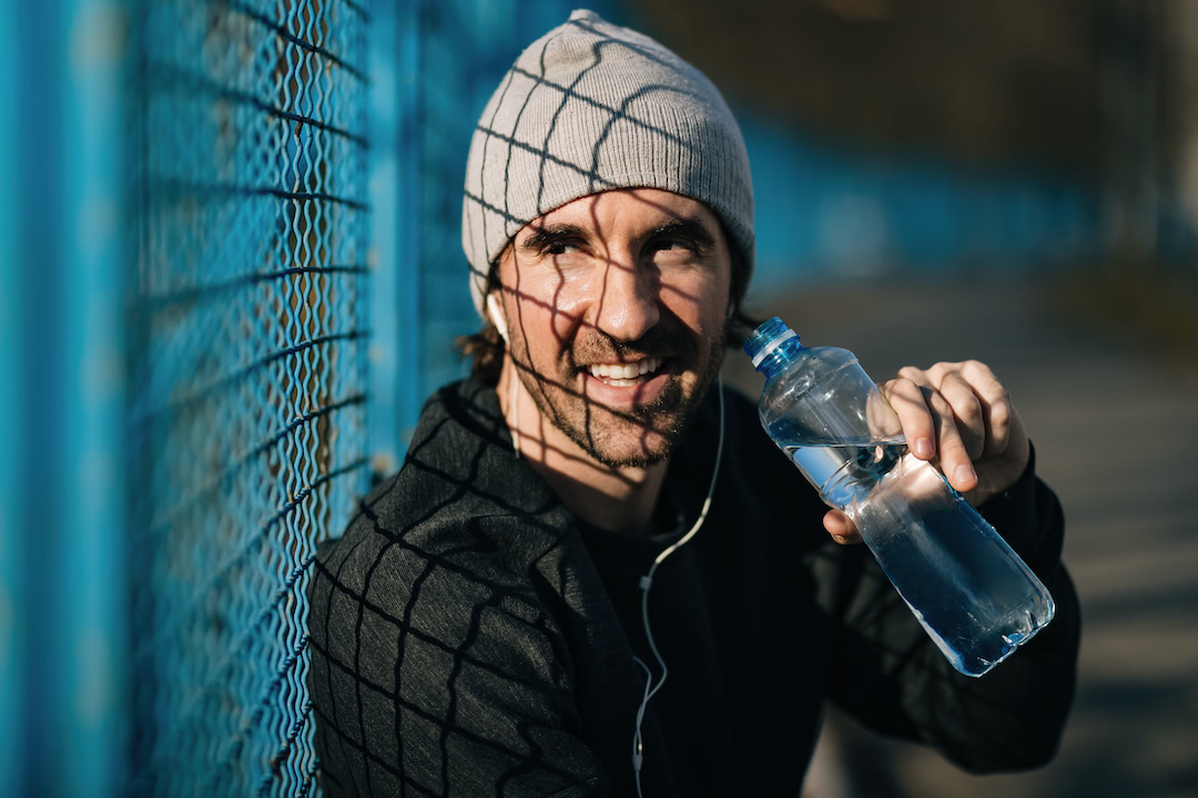 Athlete getting hydration for exercise