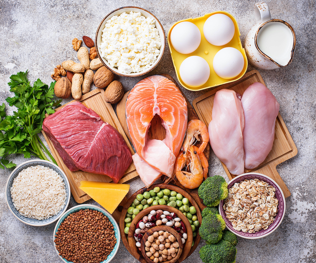 Foods high in protein will help maintain nutrition for strength and mobility training.